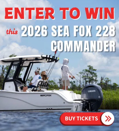 enter raffle to win a 2026 sea fox boat